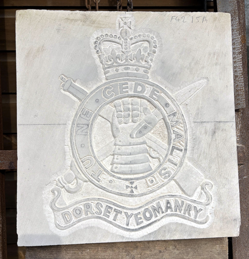 Yeomanry Badge in Stone Yeomanry Badge stone